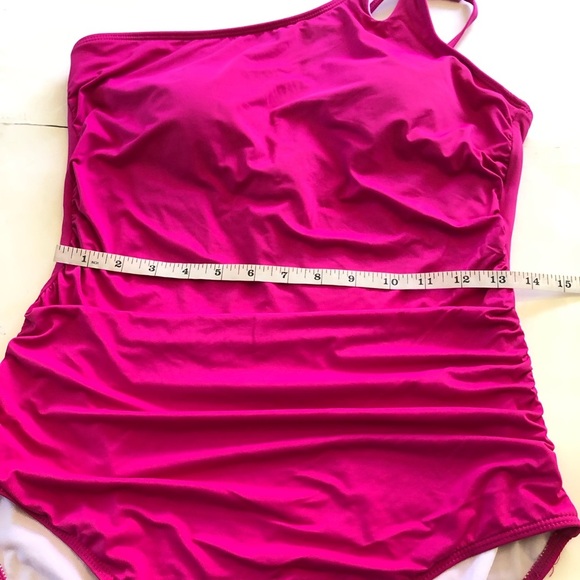 Holipick One Shoulder Tummy Control Modest Coverage Keyhole One Piece Swimsuit - Picture 9 of 13